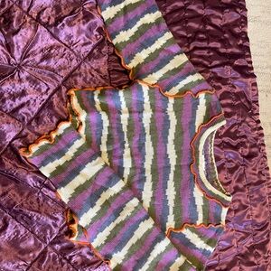 Le Lis Purple and Green Knit Sweater